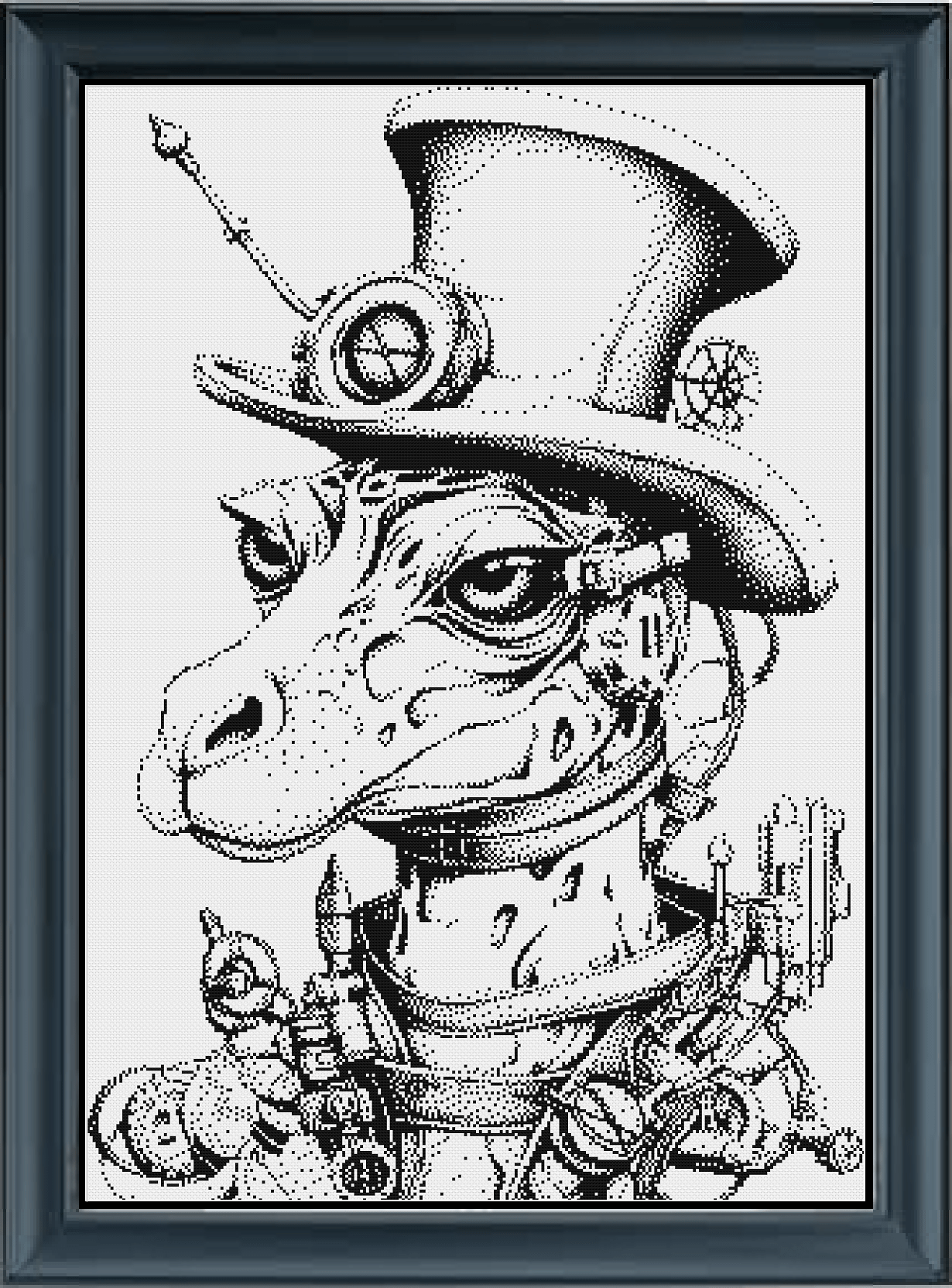 Stitching Jules Design Cross Stitch Pattern Steampunk Giraffe Counted Cross Stitch Pattern | Cool Cross Stitch | Monochrome Blackwork | Instant Download PDF